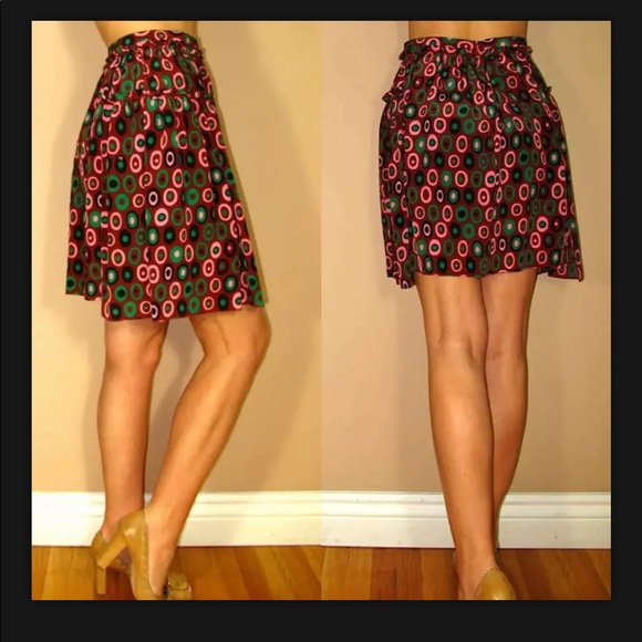 Missoni Silk Skirt Logo Scarf Print 42 Y2K Vintage XS Silk Chiffon Coquette New - Picture 10 of 16